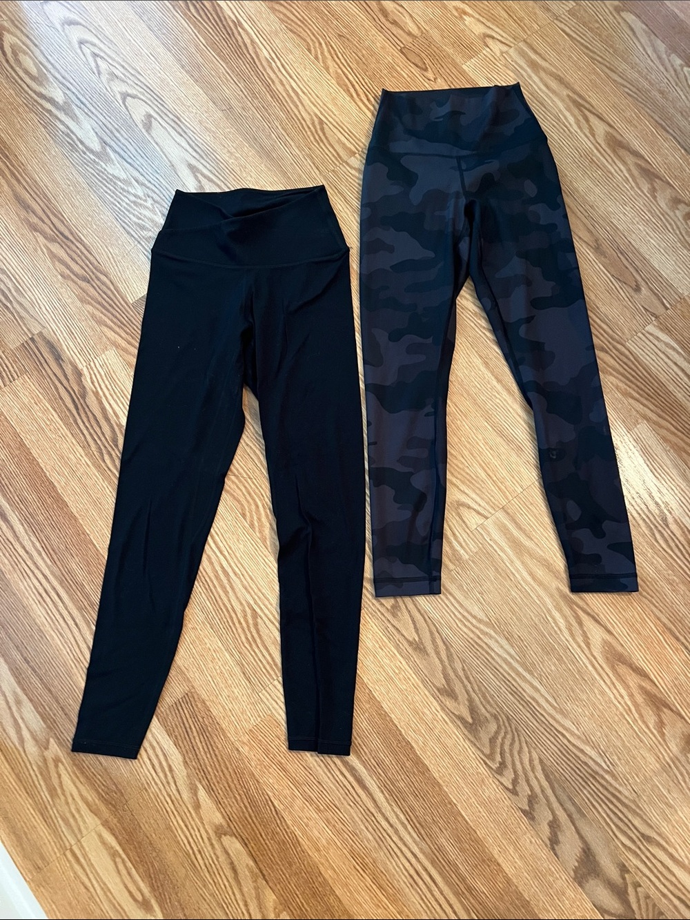 Black High-Waist Leggings & Black Camo High-Rise Leggings - Set